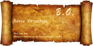 Benz Orsolya névjegykártya