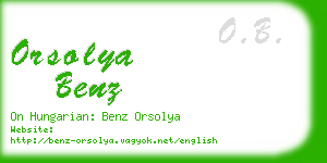 orsolya benz business card